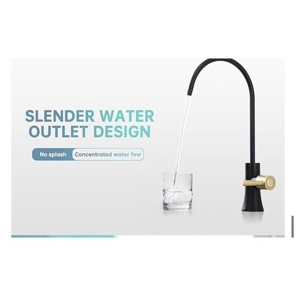 EKRTE Drinking Water Faucet Kitchen Bar Sink Matte Black and Champagne Gold - Picture 11 of 16